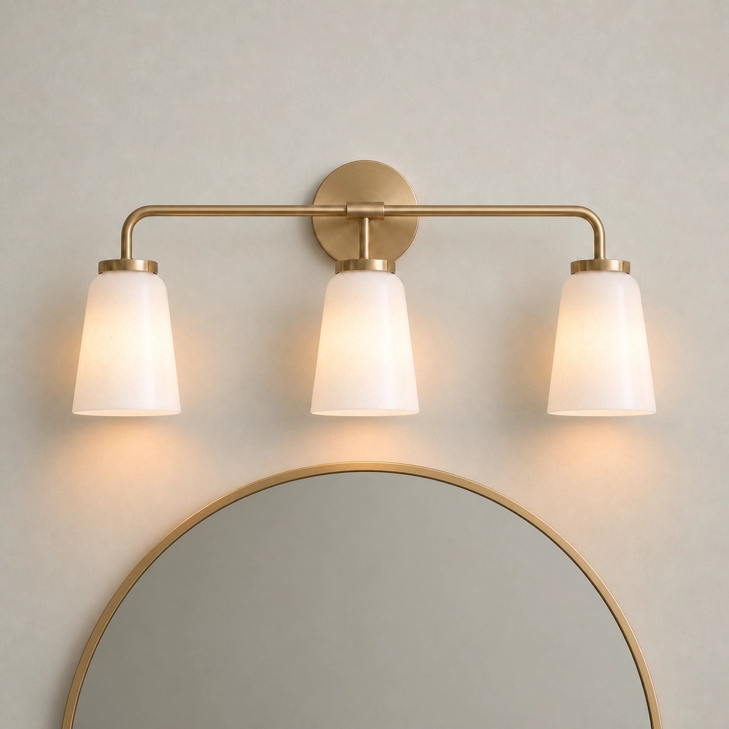 Modern Gold 3-Light Vanity Light Bathroom Glass Wall Sconce