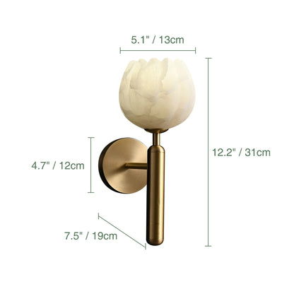 Modern Bud-Shaped Marble and Metal Wall Sconce