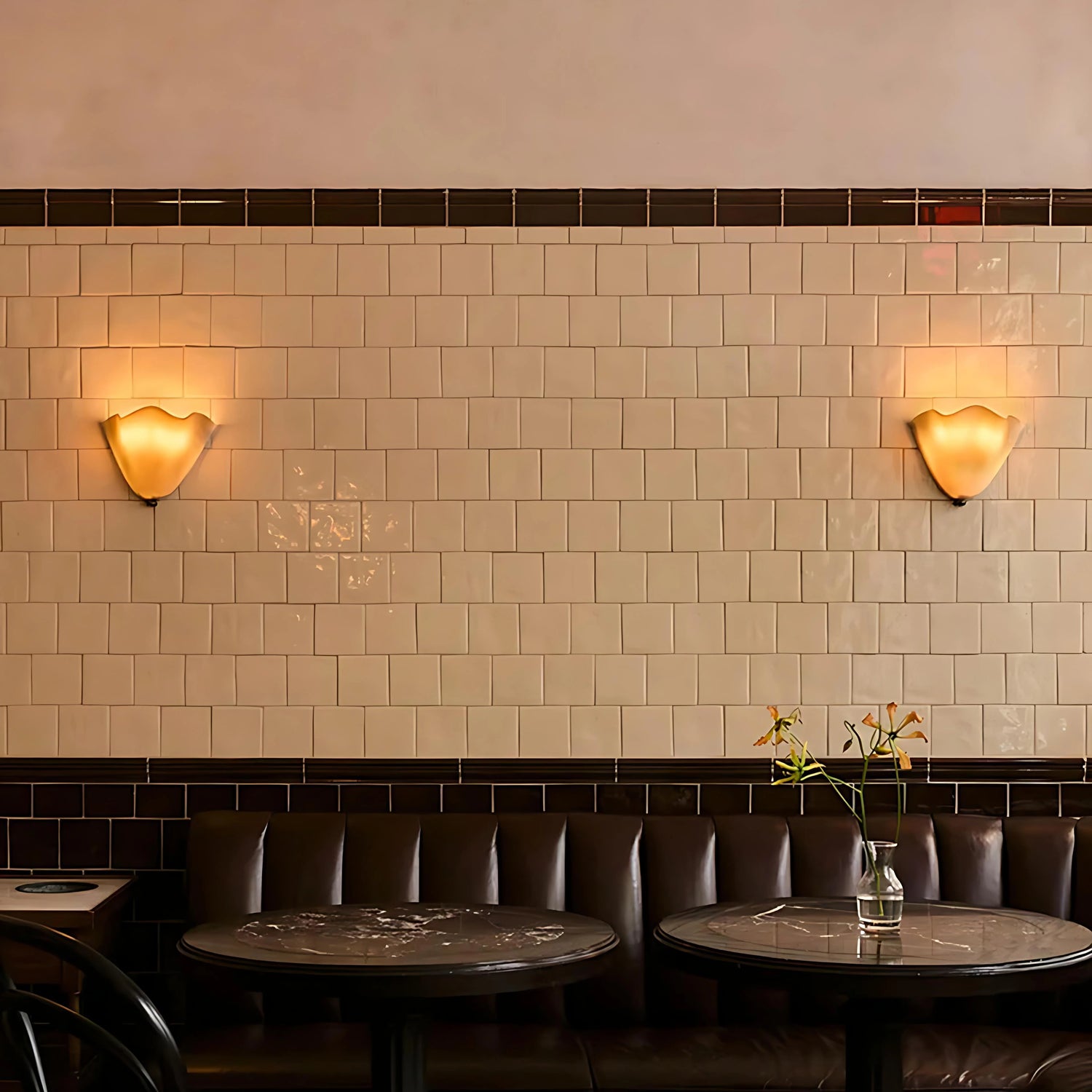 Modern Hand-Blown Wavy Glass Wall Sconce Mid Century Wall Light