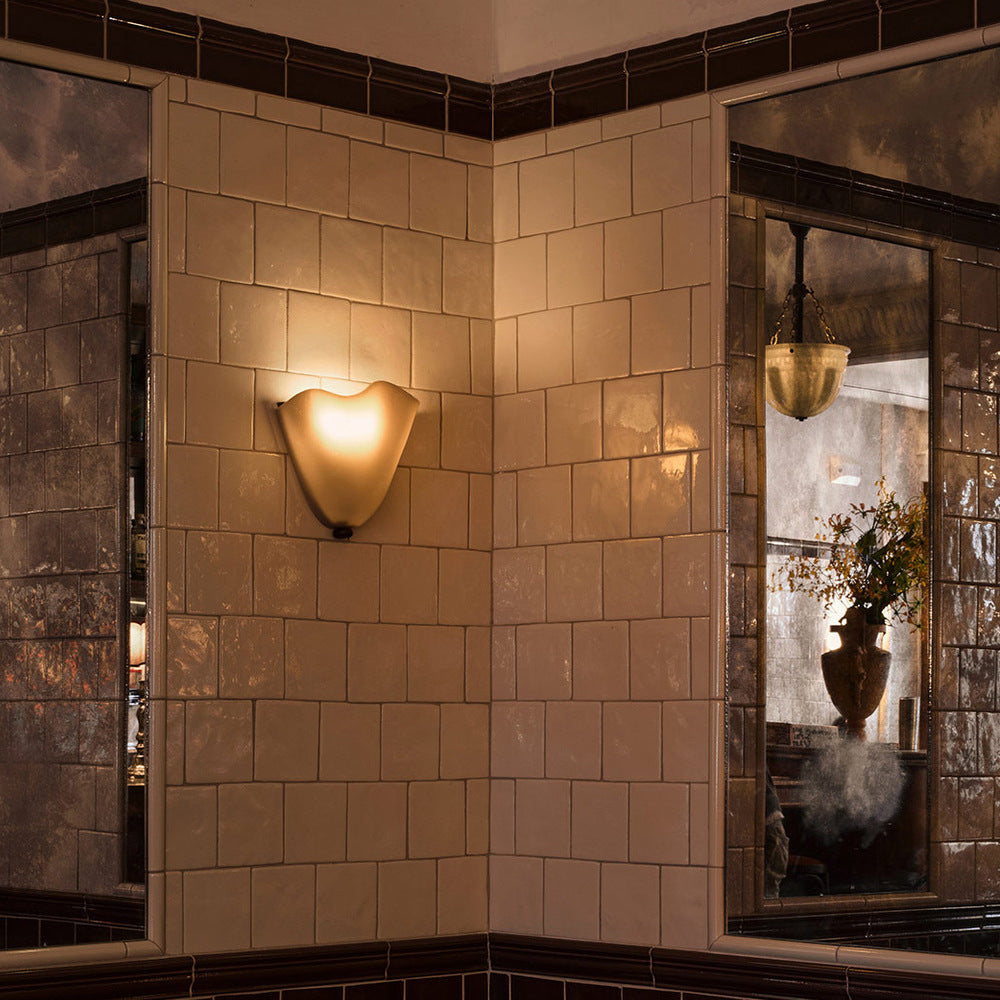 Modern Hand-Blown Wavy Glass Wall Sconce Mid Century Wall Light