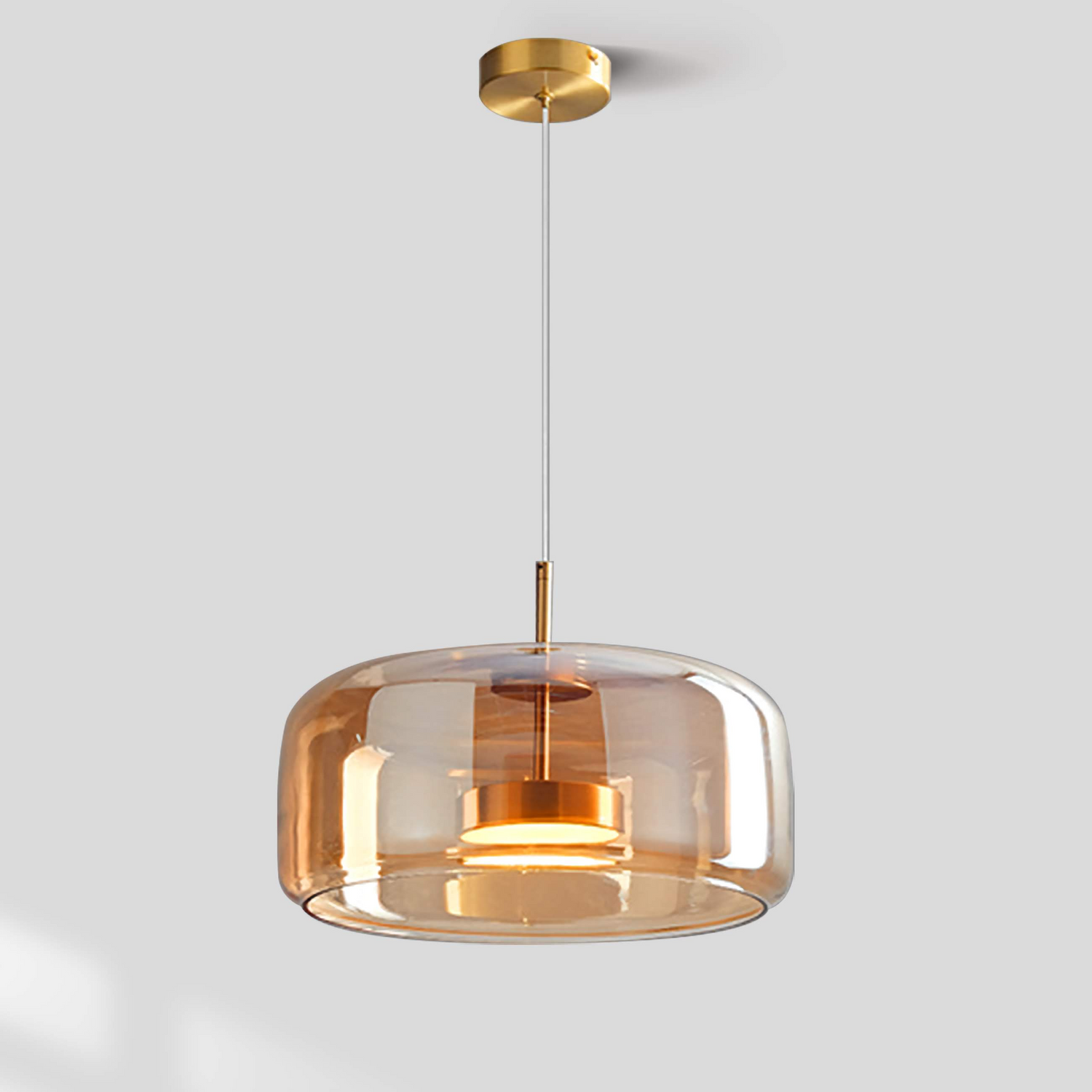 Modern Round Blown Glass Pendant Light Simple Hanging Lamp
