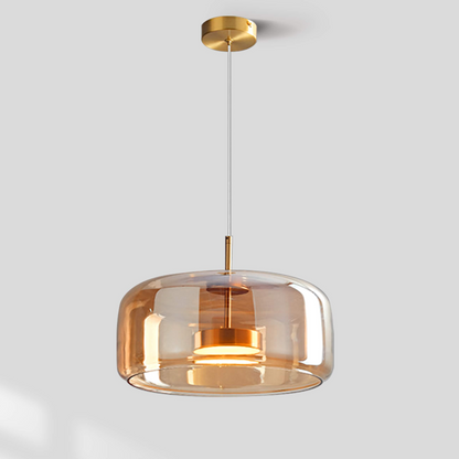 Modern Round Blown Glass Pendant Light Simple Hanging Lamp