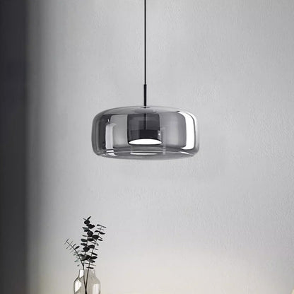 Modern Round Blown Glass Pendant Light Simple Hanging Lamp