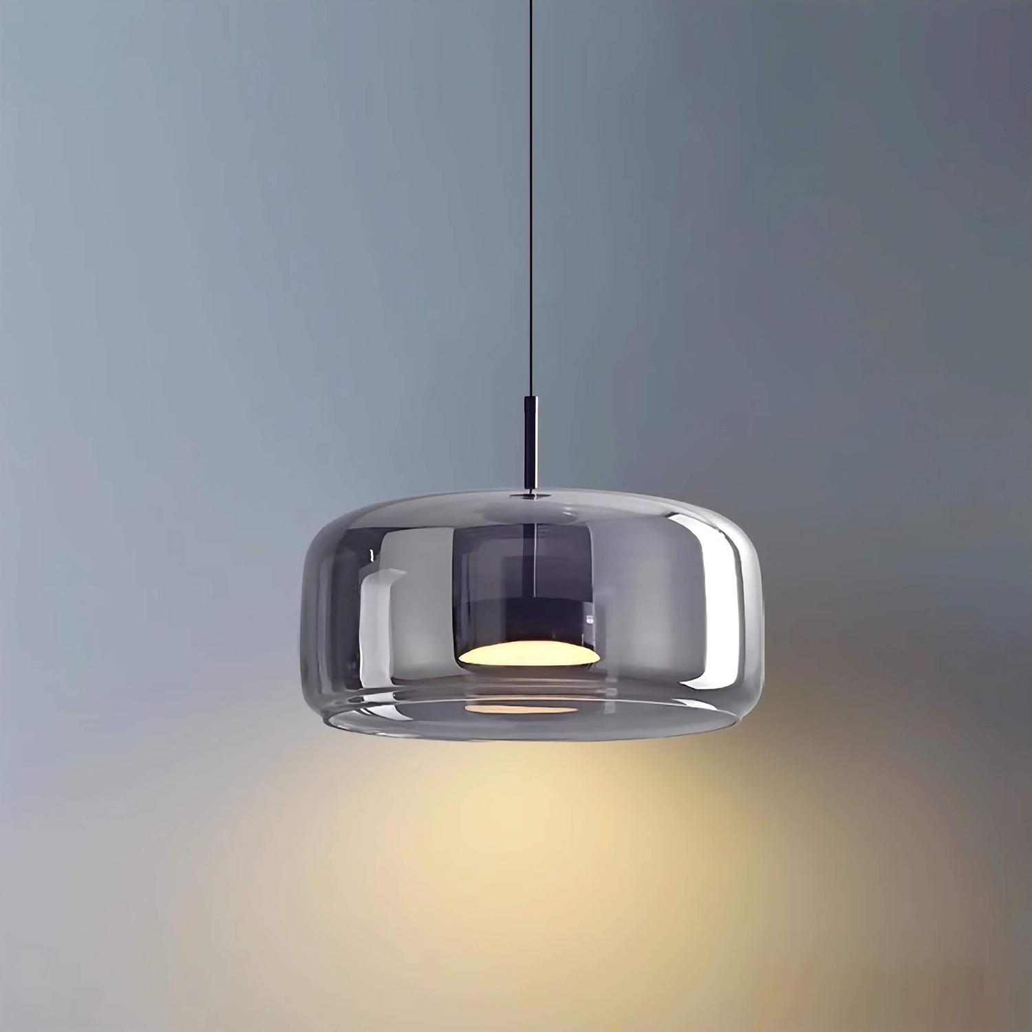 Modern Round Blown Glass Pendant Light Simple Hanging Lamp