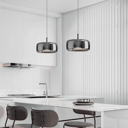 Modern Round Blown Glass Pendant Light Simple Hanging Lamp