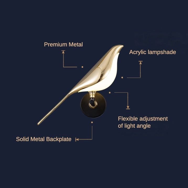 Modern Stunning Birds Wall Sconce Metal Wall Mounted Light
