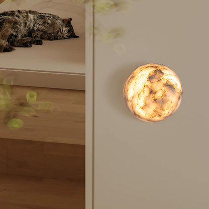 Natural Marble Wall Light Luxury Rounded Wall Sconce