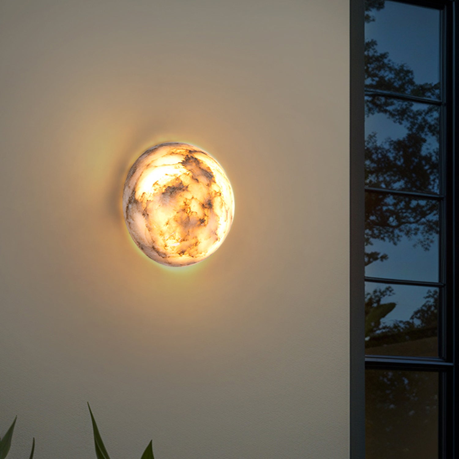 Natural Marble Wall Light Luxury Rounded Wall Sconce