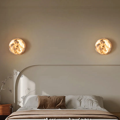 Natural Marble Wall Light Luxury Rounded Wall Sconce