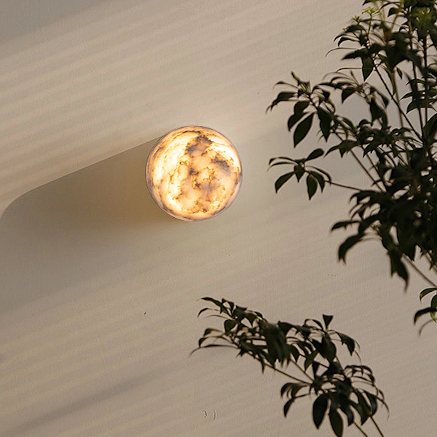 Natural Marble Wall Light Luxury Rounded Wall Sconce