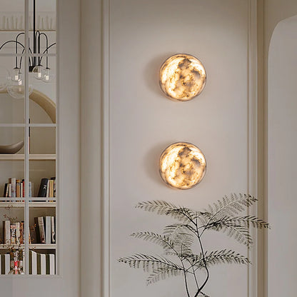 Natural Marble Wall Light Luxury Rounded Wall Sconce