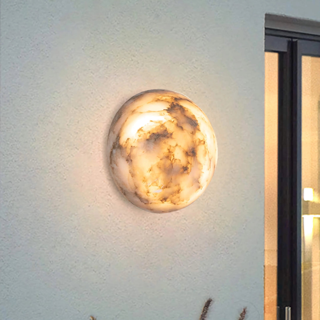 Natural Marble Wall Light Luxury Rounded Wall Sconce
