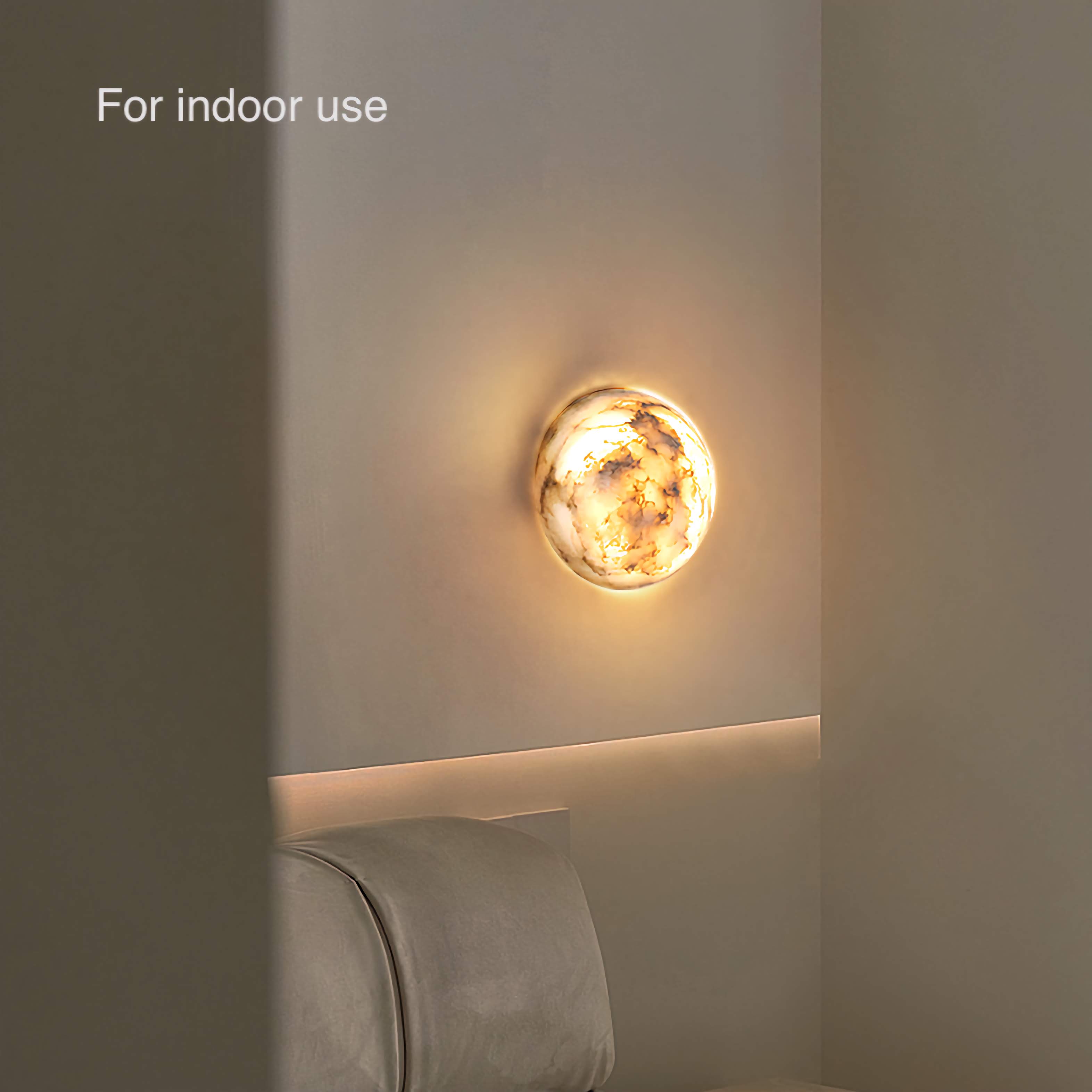 Natural Marble Wall Light Luxury Rounded Wall Sconce