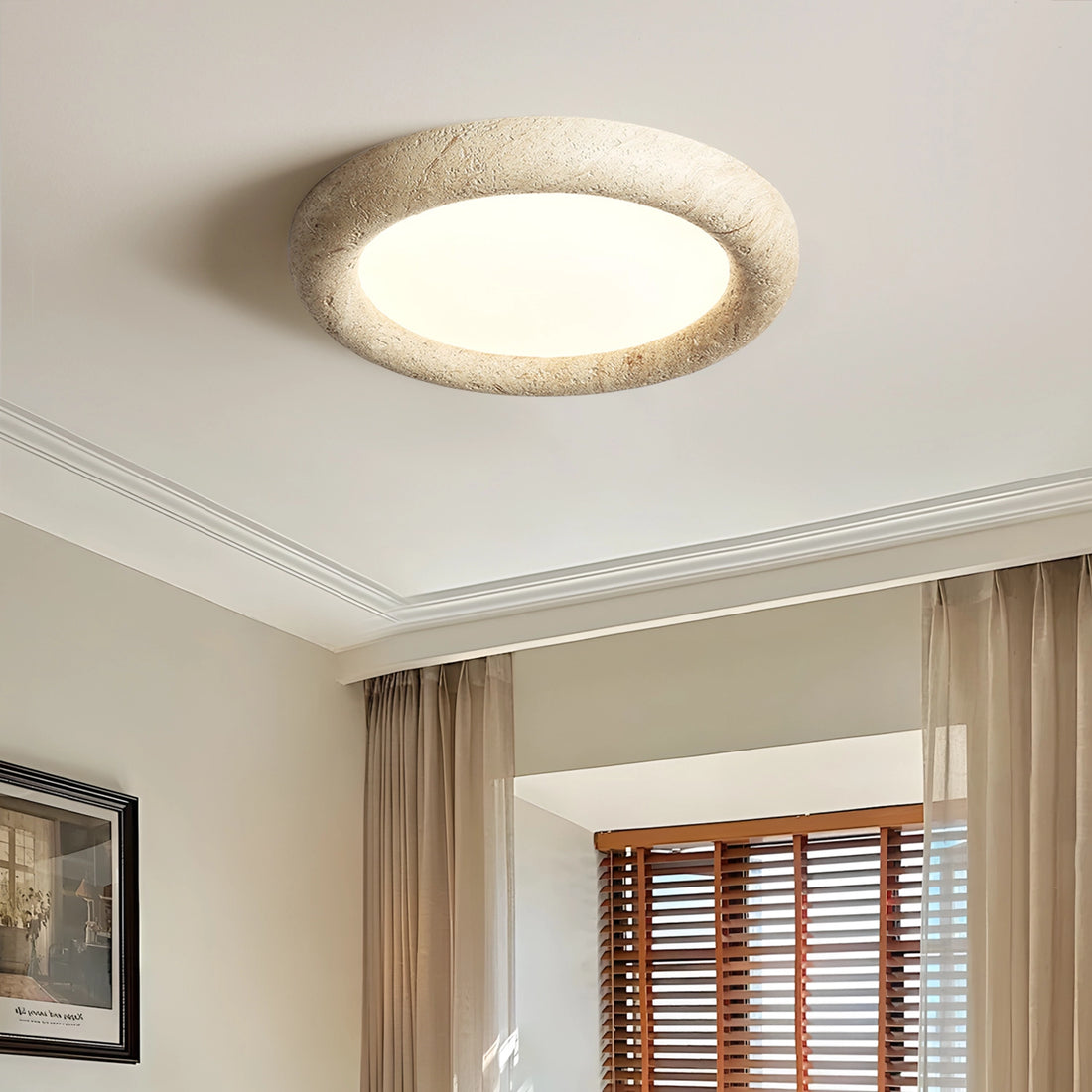 Unique Stone Flush Mount Light LED Ceiling Light