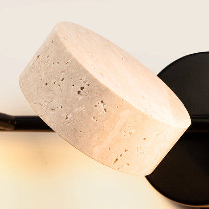 Natural Travertine Vanity Light Bathroom Black Wall Sconce