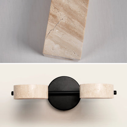 Natural Travertine Vanity Light Bathroom Black Wall Sconce