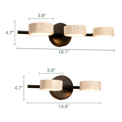 Natural Travertine Vanity Light Bathroom Black Wall Sconce
