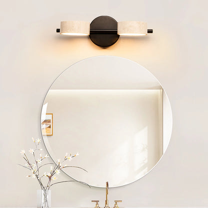 Natural Travertine Vanity Light Bathroom Black Wall Sconce