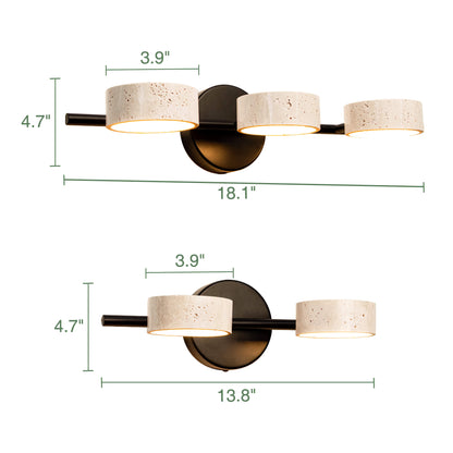 Natural Travertine Vanity Light Bathroom Black Wall Sconce