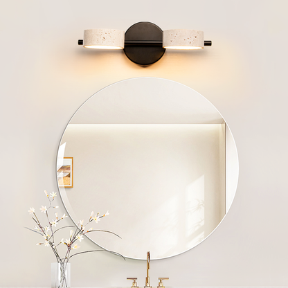 Natural Travertine Vanity Light Bathroom Black Wall Sconce