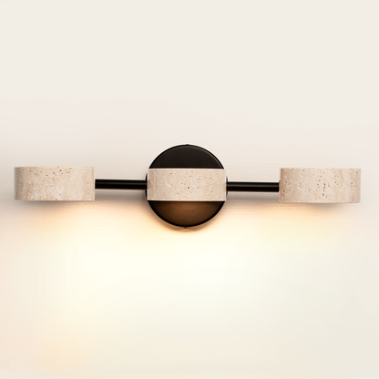 Natural Travertine Vanity Light Bathroom Black Wall Sconce
