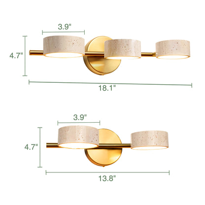 Natural Travertine Vanity Light Bathroom Gold Wall Sconce
