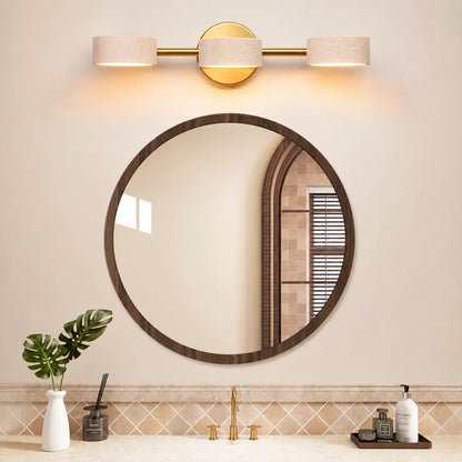 Natural Travertine Vanity Light Bathroom Gold Wall Sconce