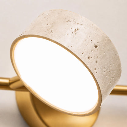 Natural Travertine Vanity Light Bathroom Gold Wall Sconce