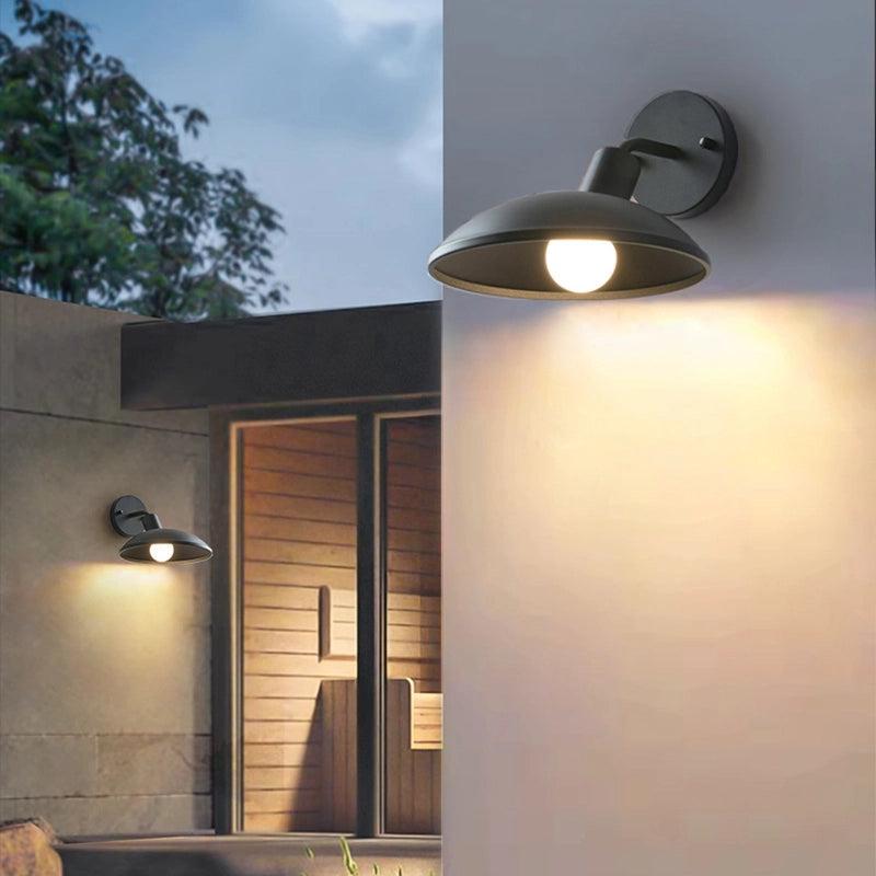 Outdoor Waterproof Wall Light Simple Round Metal Sconce