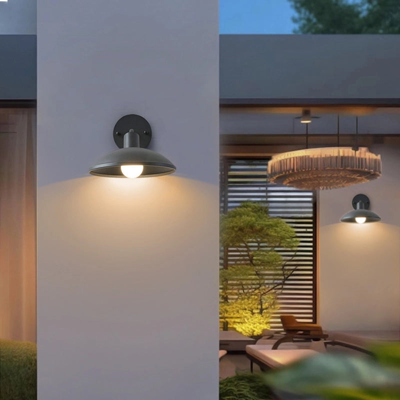 Outdoor Waterproof Wall Light Simple Round Metal Sconce