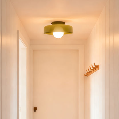 Round Glass Flush Mount Ceiling Light Mid Century Modern Lamp