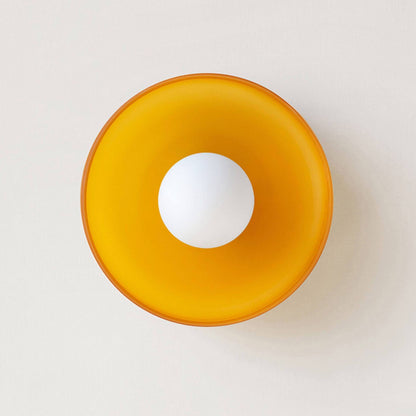 Round Glass Flush Mount Ceiling Light Mid Century Modern Lamp