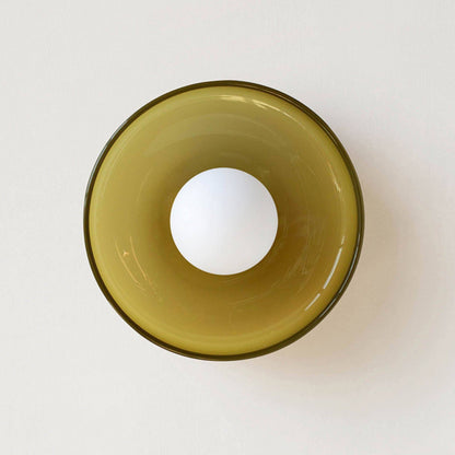 Round Glass Flush Mount Ceiling Light Mid Century Modern Lamp