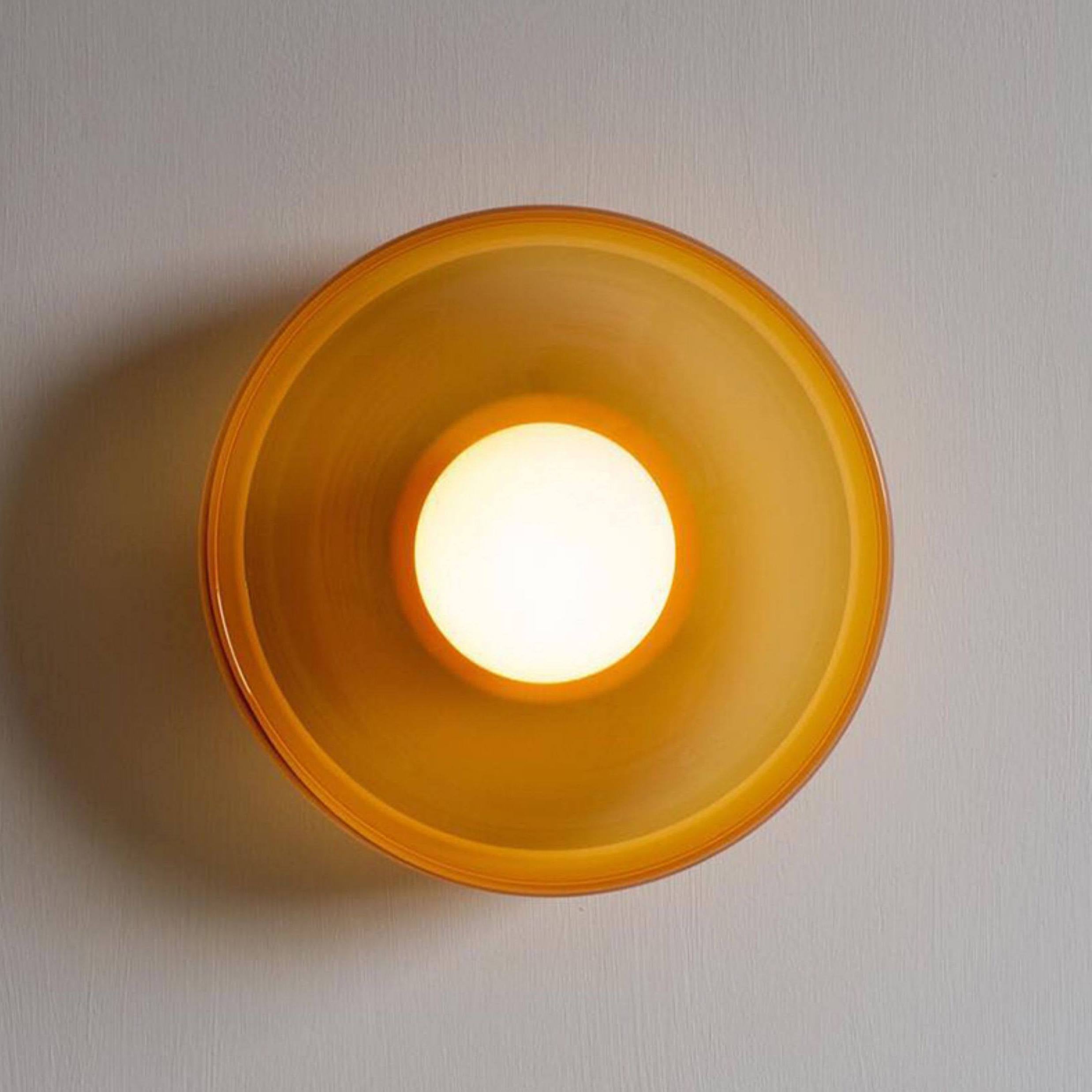 Round Glass Flush Mount Ceiling Light Mid Century Modern Lamp