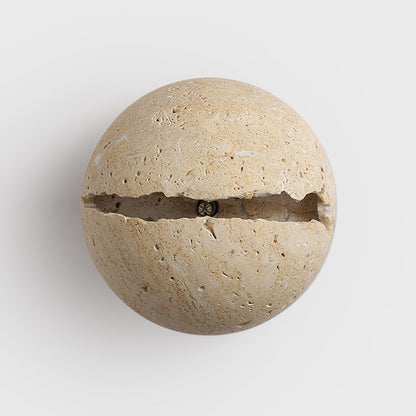 Round Travertine Wall Mounted Light for Bedroom Living Room
