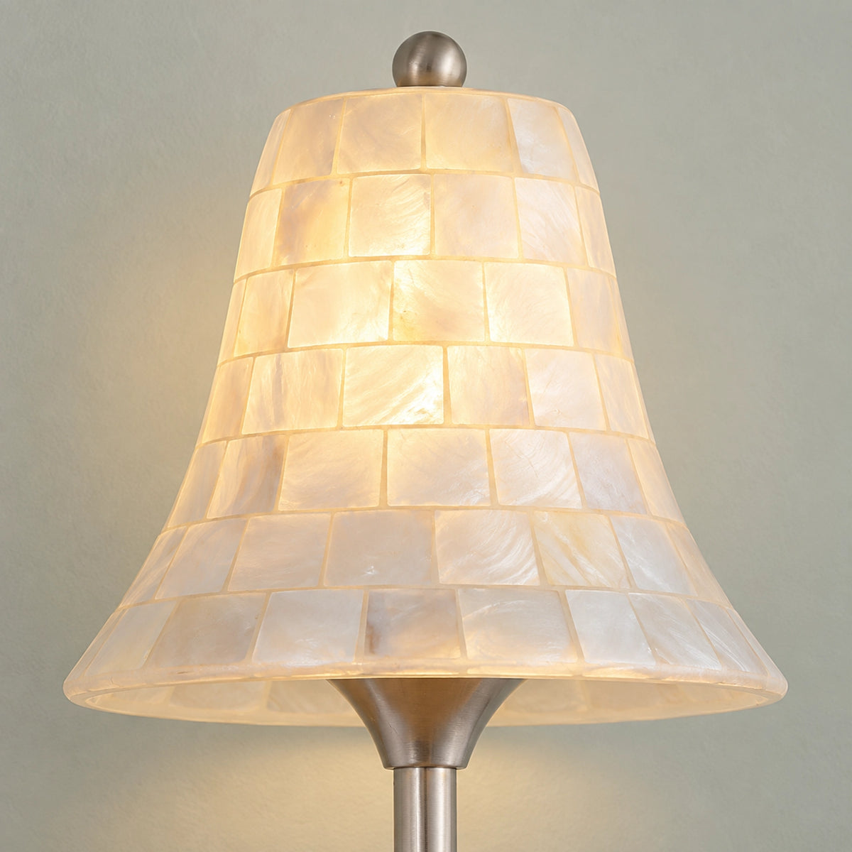 Shell Mosaic Wall Sconce with Domed Travertine Backplate