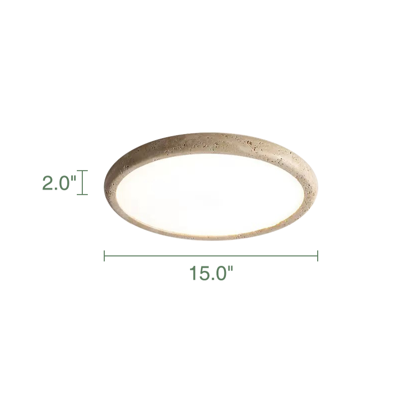 Flush Mount Travertine LED Ceiling Light for Bedroom