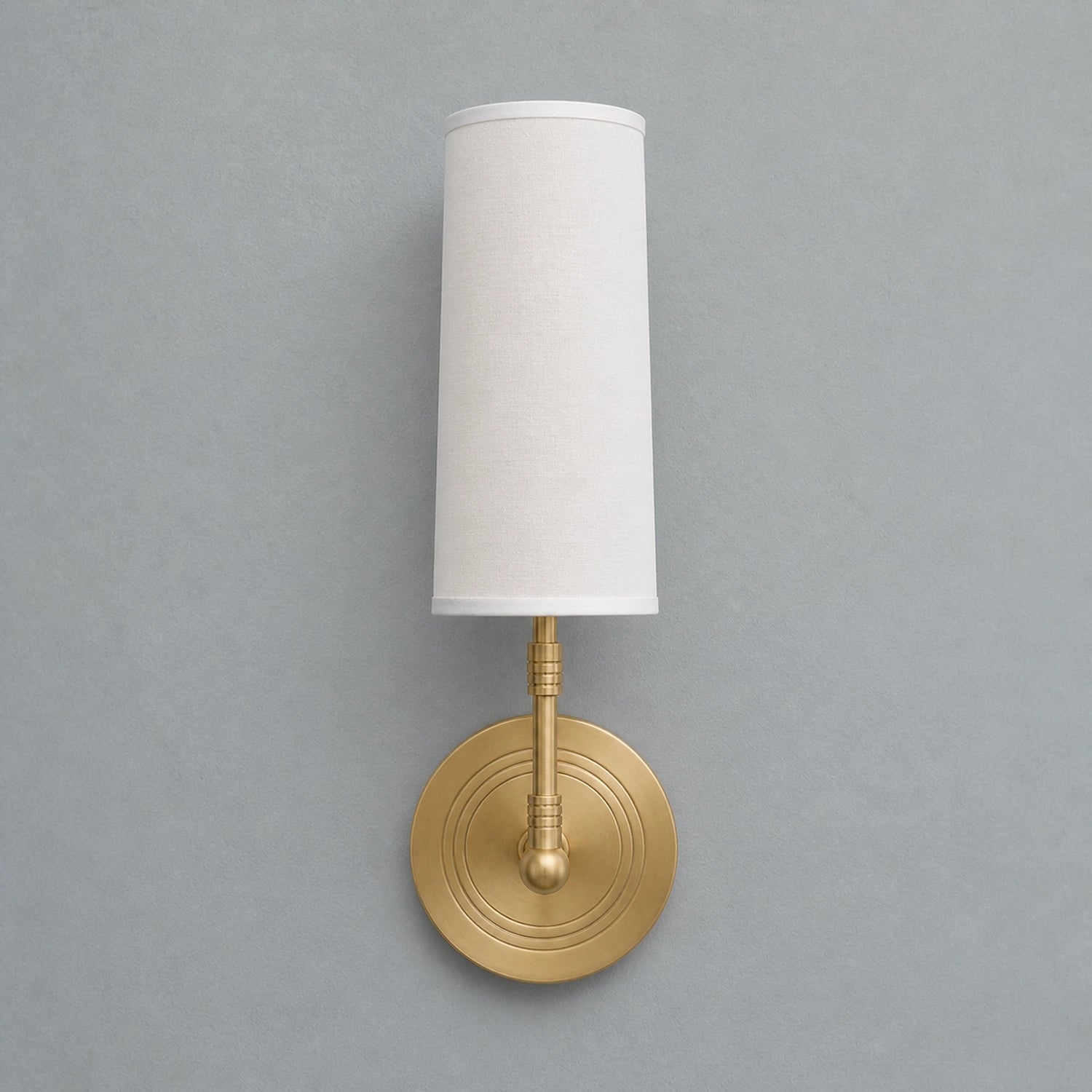 Solid Brass Wall Light Designer Fabric Shade Sconce