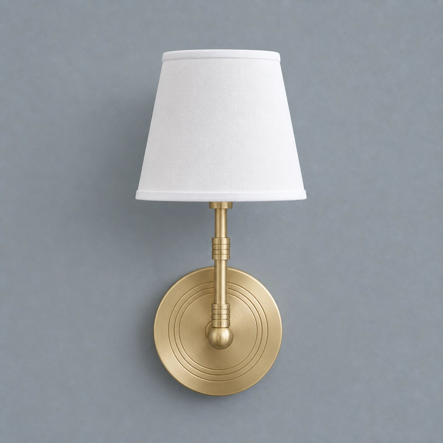 Solid Brass Wall Light Designer Fabric Shade Sconce