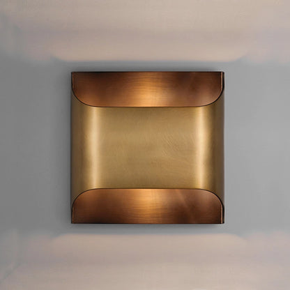 Square Brass Wall Sconce Simple Gold Wall Light
