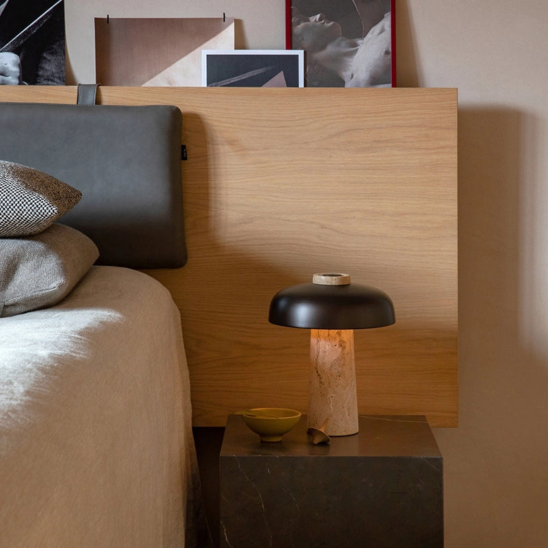 Stunning Travertine Mushroom Table Lamp Funky LED Light