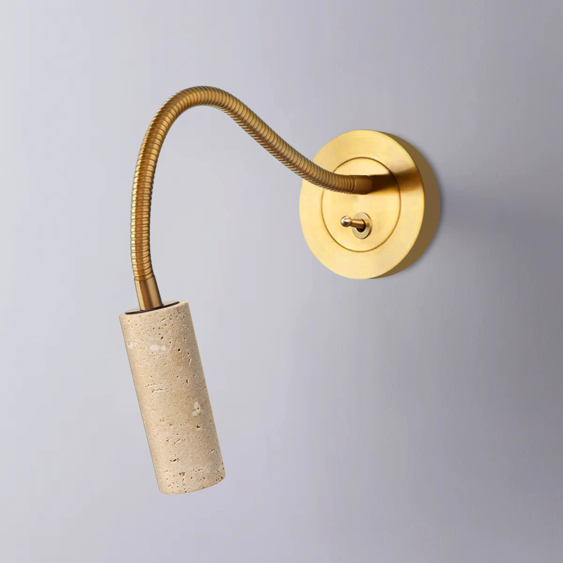 Travertine Flexible Wall Mounted Reading Light for Bedroom