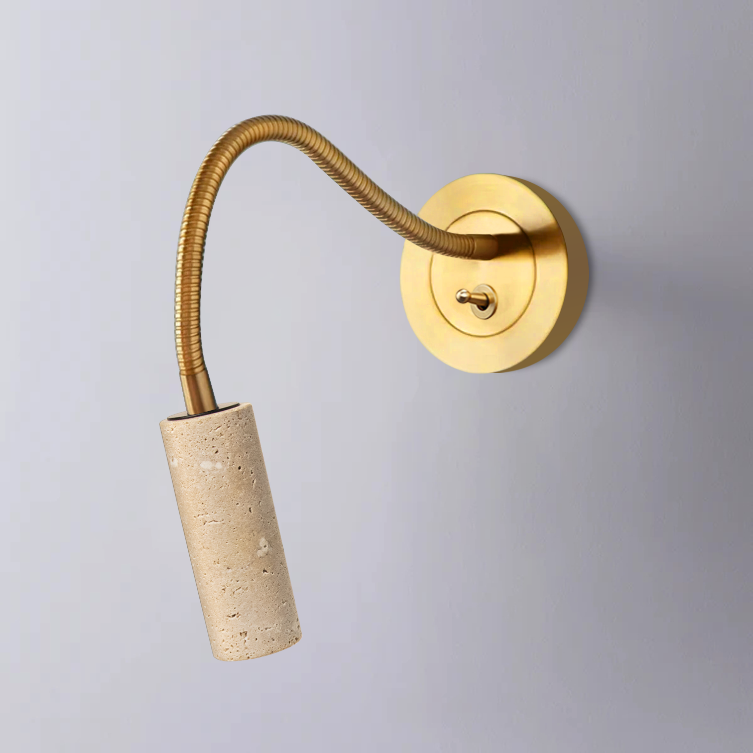 Travertine Flexible Wall Mounted Reading Light for Bedroom