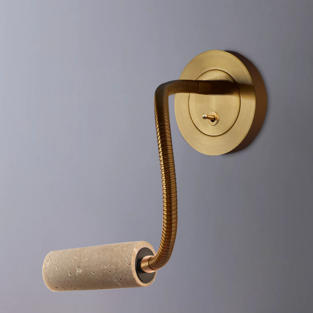 Travertine Flexible Wall Mounted Reading Light for Bedroom