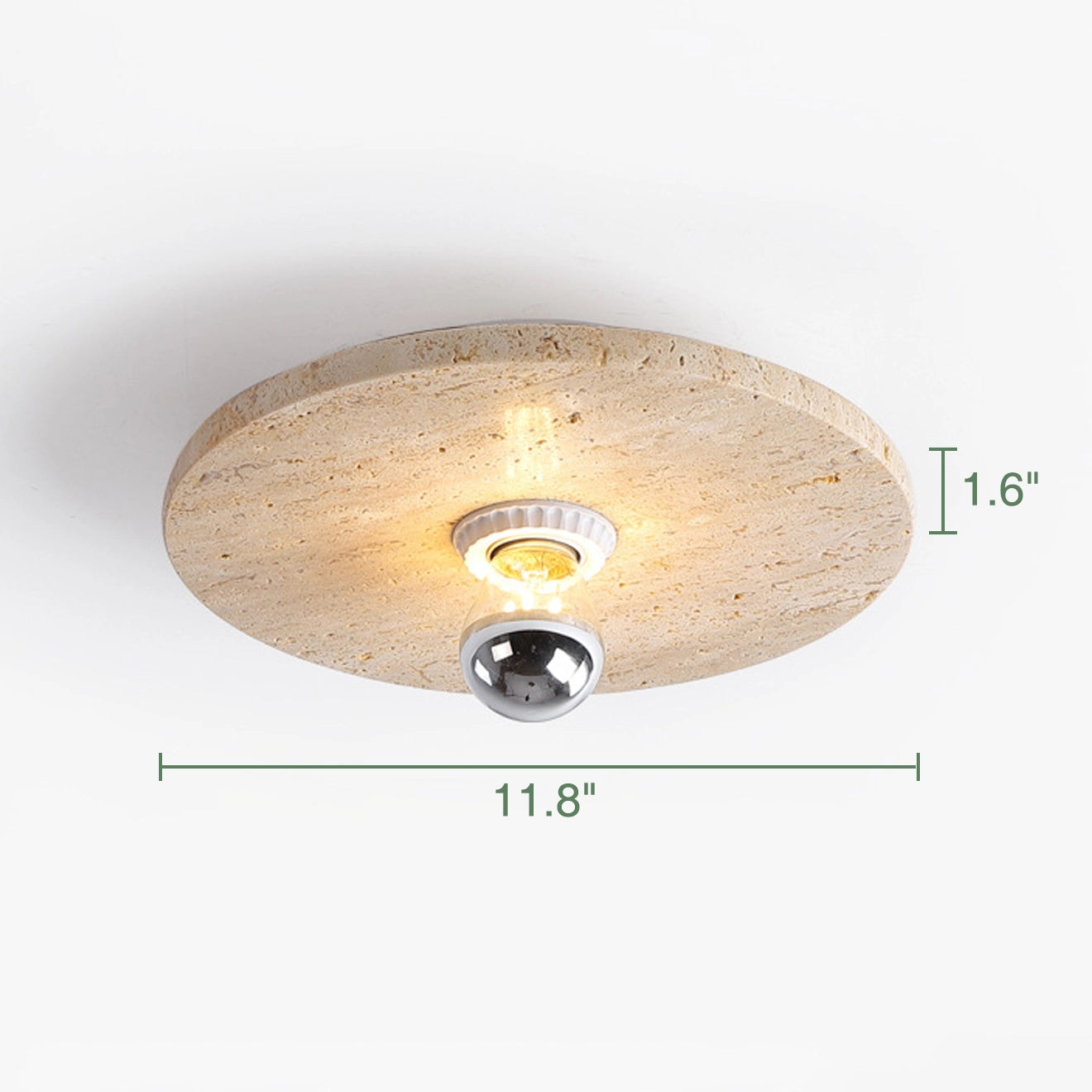 Travertine Flush Mount Light Round LED Ceiling Light