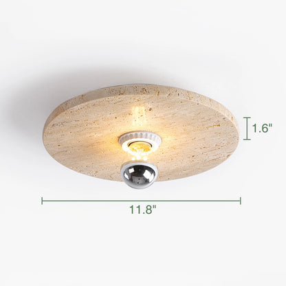 Travertine Flush Mount Light Round LED Ceiling Light
