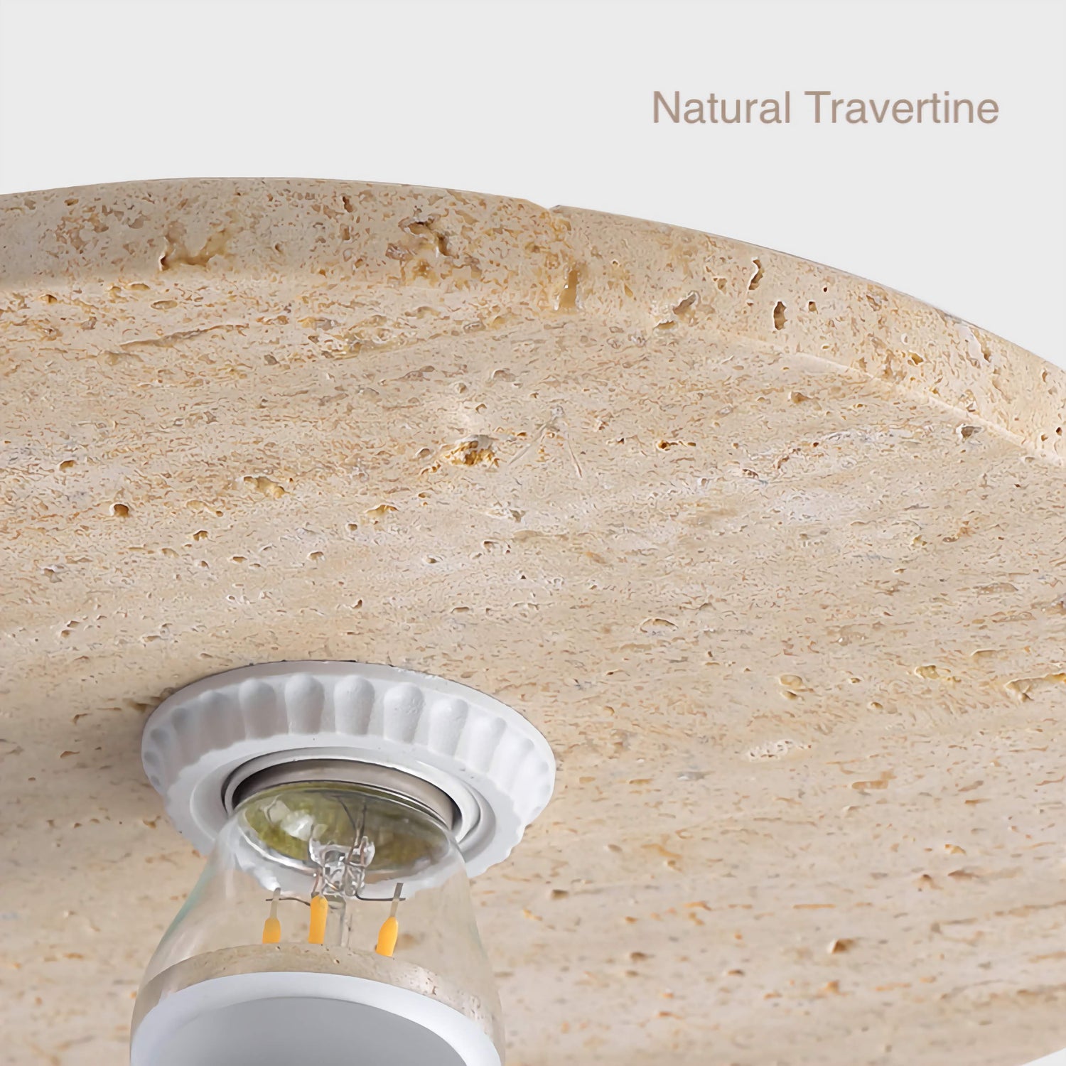 Travertine Flush Mount Light Round LED Ceiling Light