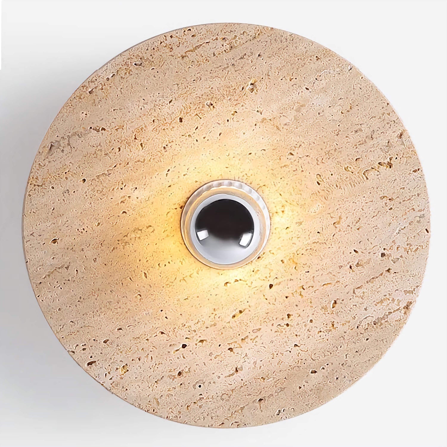 Travertine Flush Mount Light Round LED Ceiling Light