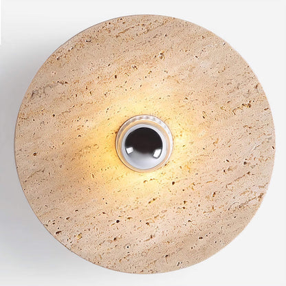 Travertine Flush Mount Light Round LED Ceiling Light
