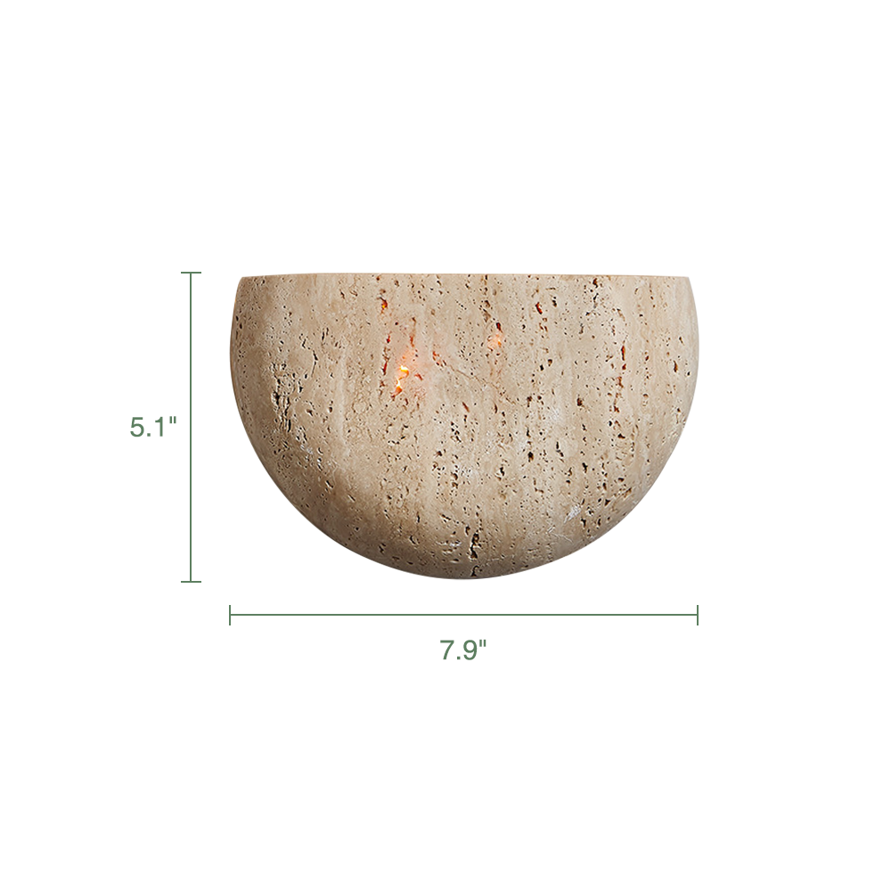 Travertine Wall-Mounted Light Vintage Rounded Sconce